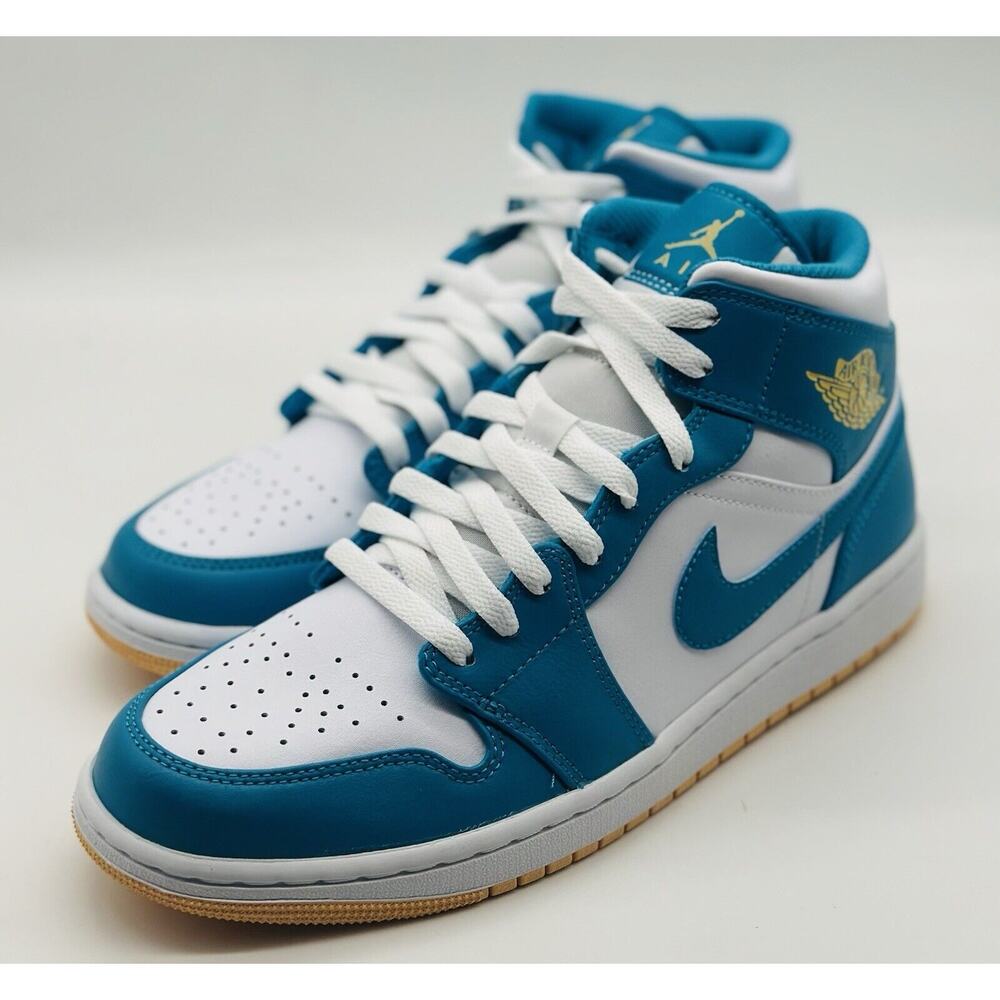 NEW Nike Air Jordan 1 Mid Aquatone Celestial Gold DQ8426-400 Men's Size Multi